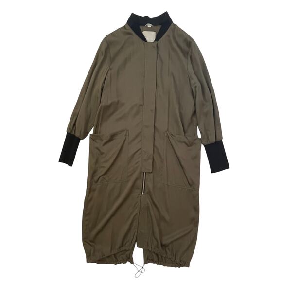 Soia & Kyo Bia Midi Bomber Jacket - Olive Green - Size L - Picture 3 of 10